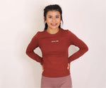 Long Sleeve Fitted Crewneck Shirts SVN VII S Rust 